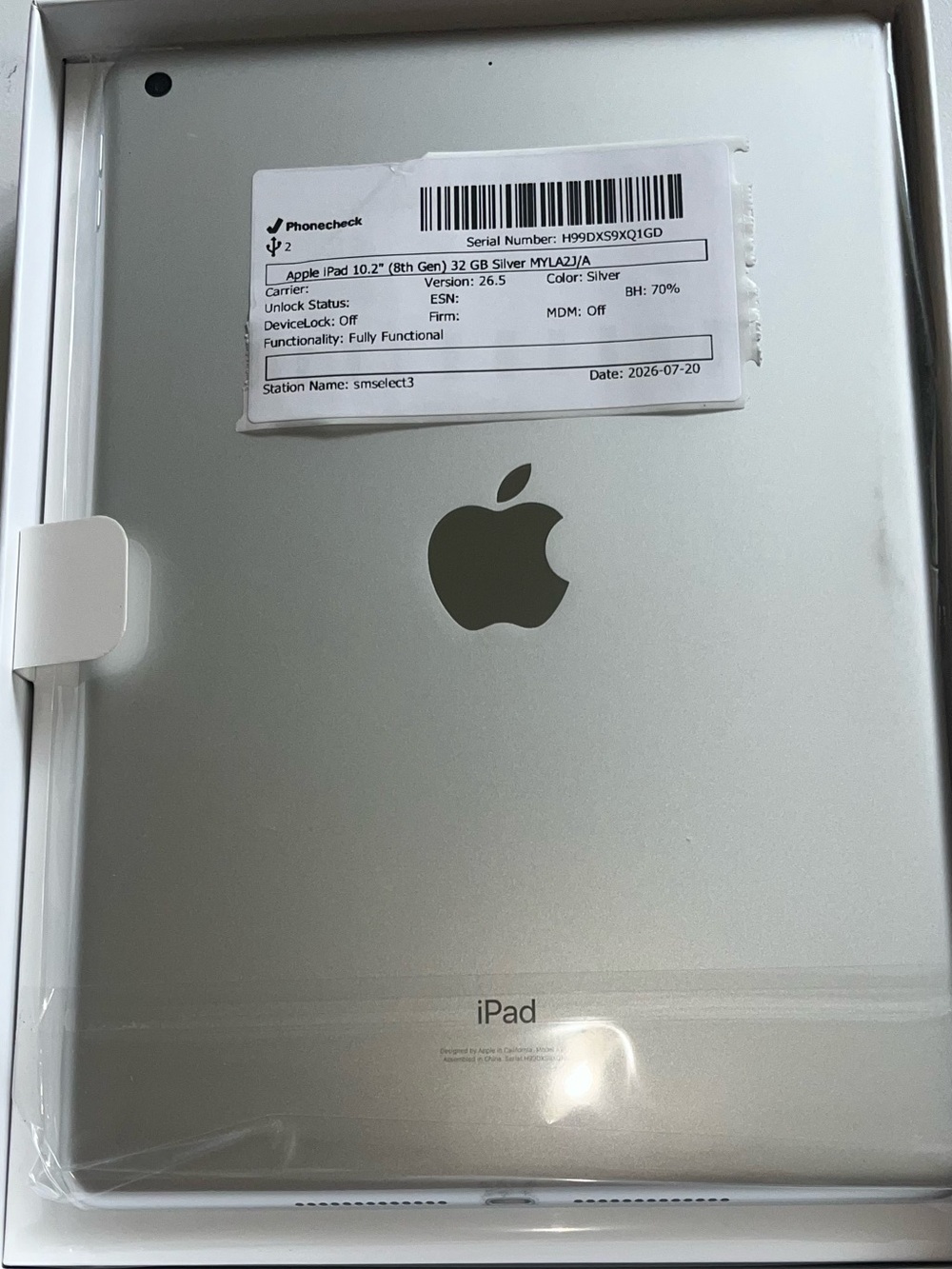 Apple Tablet in Silver 8th generation Compact